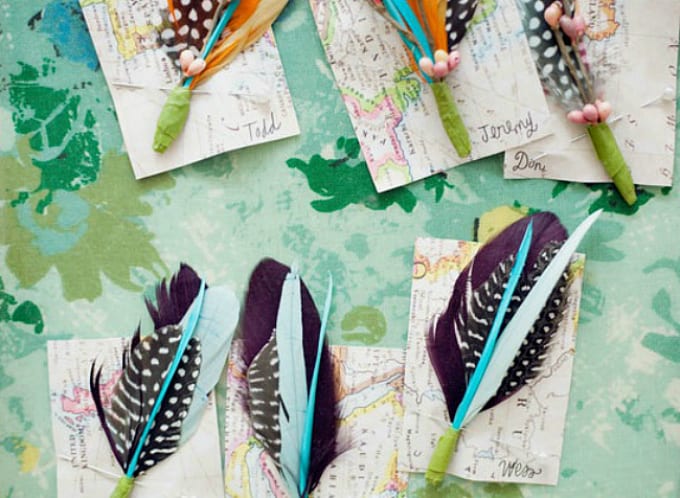 feather boutonniere tutorial