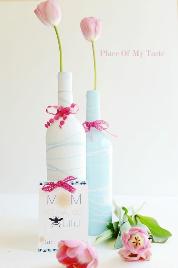 upcycled wine bottle vases