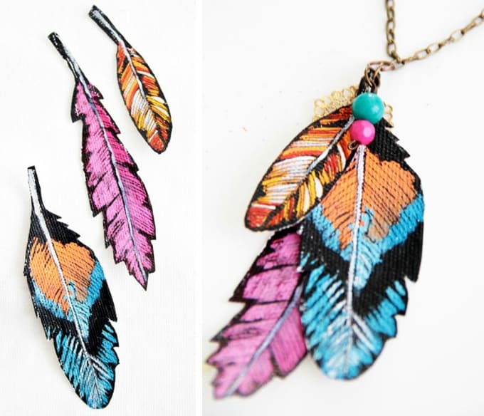 faux feather necklace