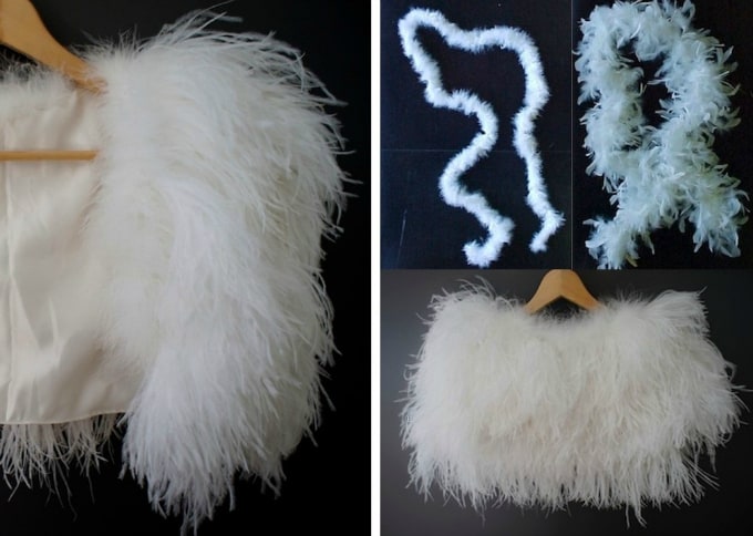 ostrich feather caplet