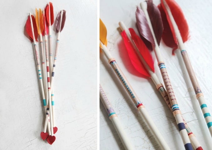 feather Valentine's arrows
