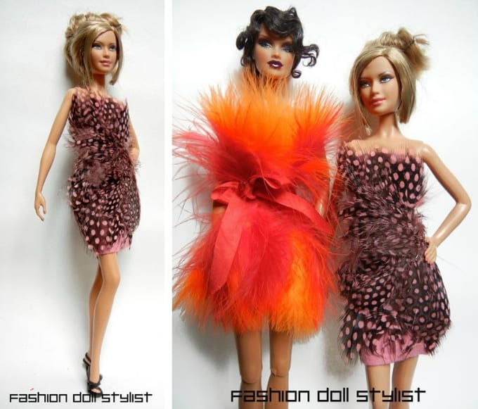 feathered doll dresses