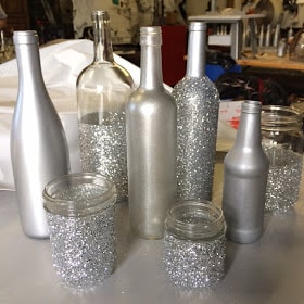 wine bottle wedding centerpiece
