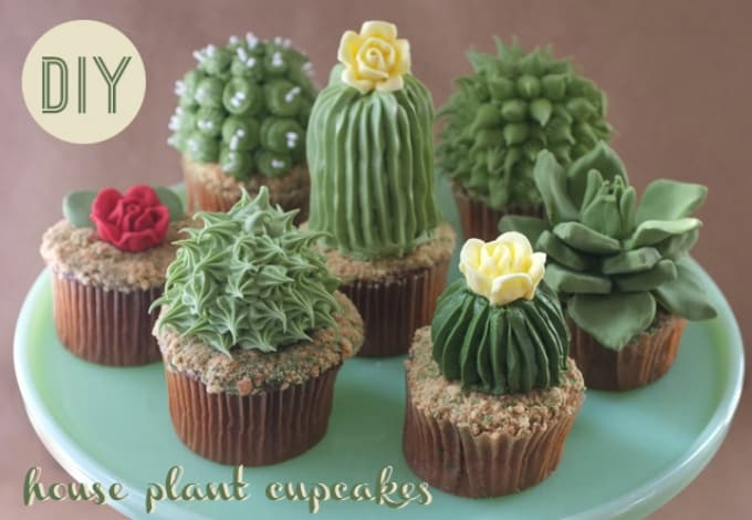 house plant cupcakes