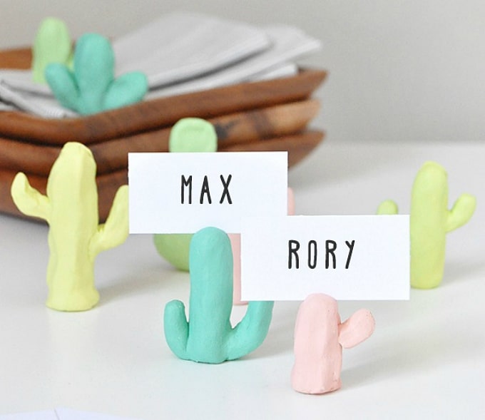 cactus place card holders