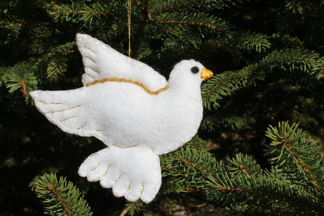 DIY felt dove ornament