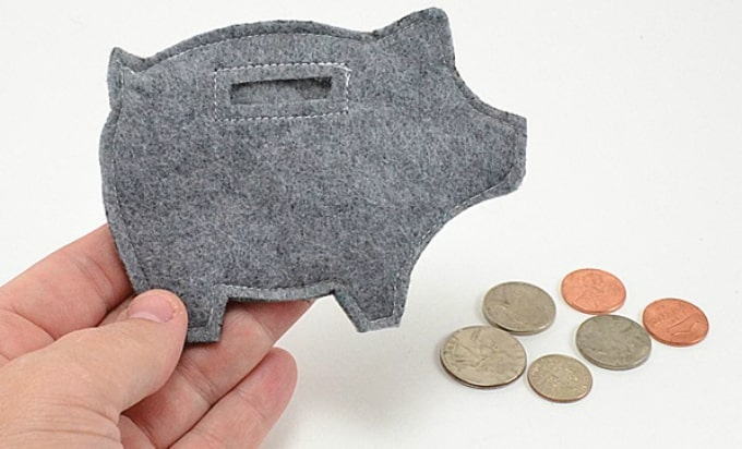 felt piggy coin purse