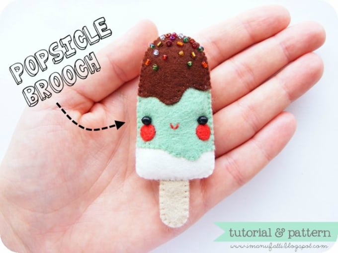 felt popsicle brooch