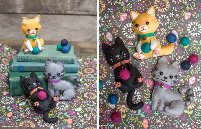 felt craft kittens