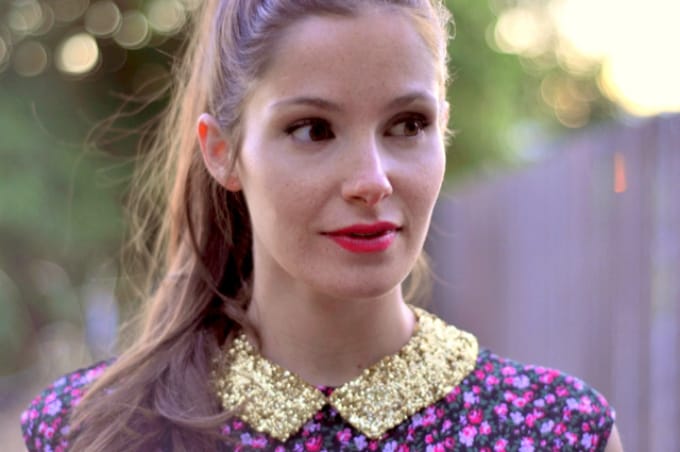 vintage glitter collar necklace