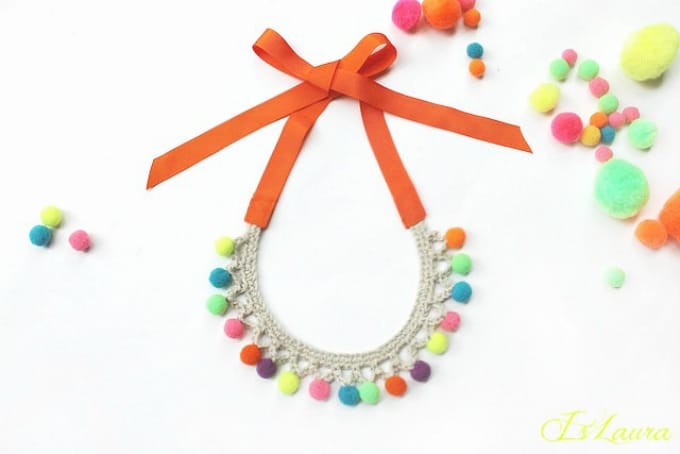 pom pom collar necklace