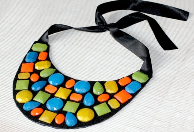 diy neon gem necklace