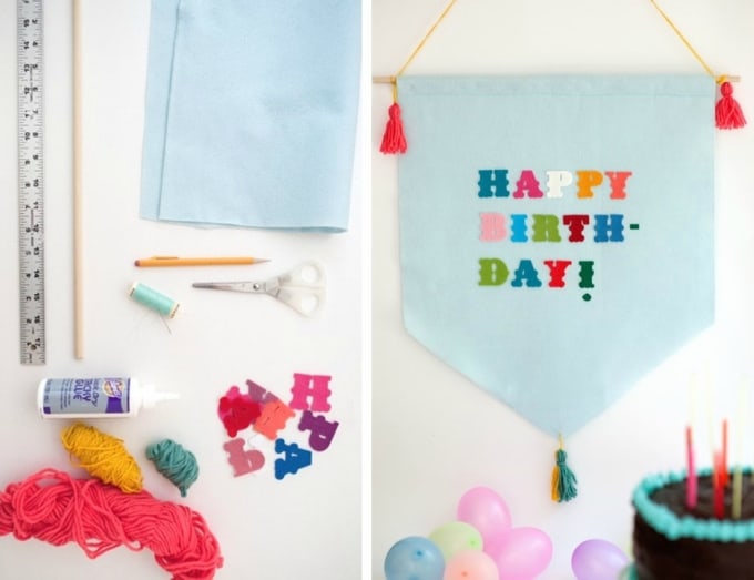 felt birthday banner
