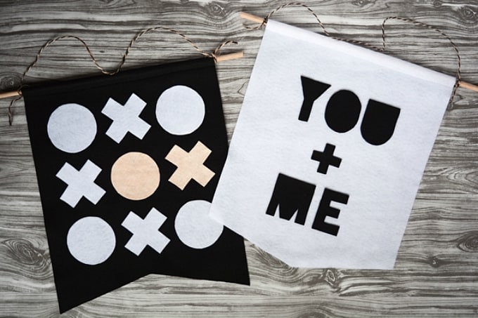 DIY valentines wall banners
