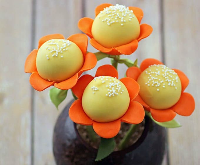 spring flower cake pops