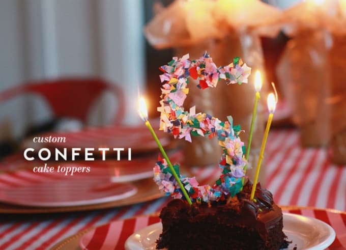 confetti cake toppers