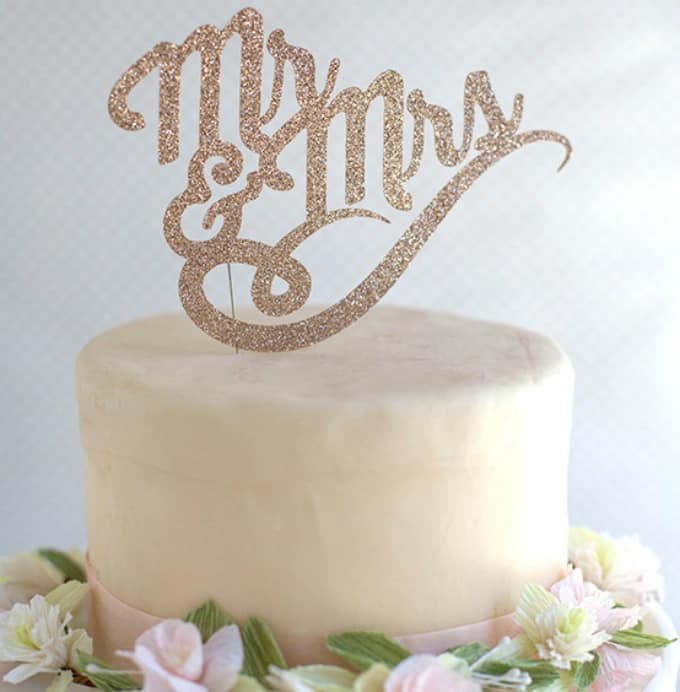 mr and mrs cake topper