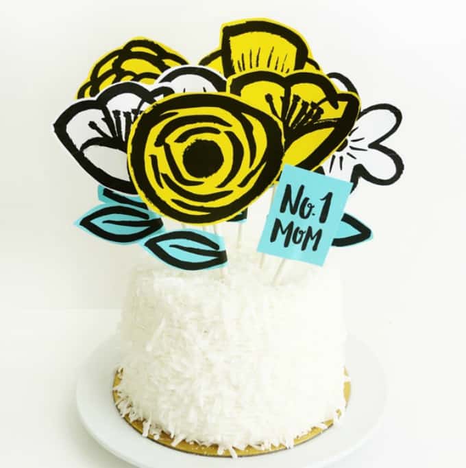 mothers day garden cake topper