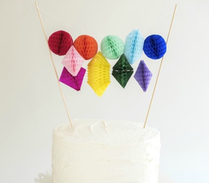 honeycomb paper cake topper