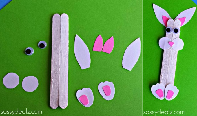 popsicle stick bunny craft