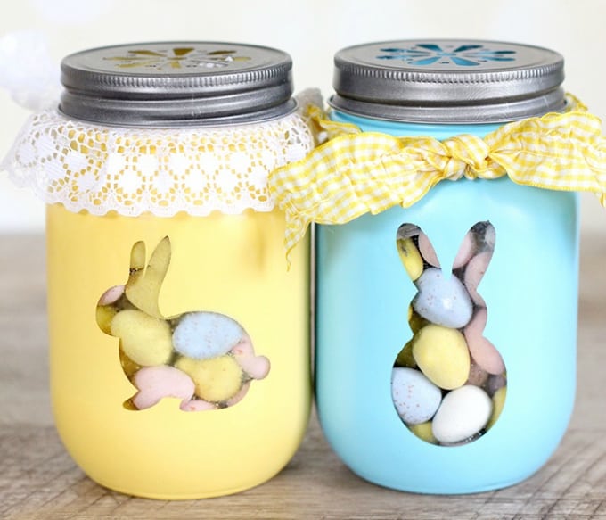 Easter bunny treat jars