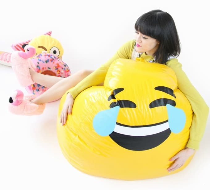 DIY emoji bean bag chair