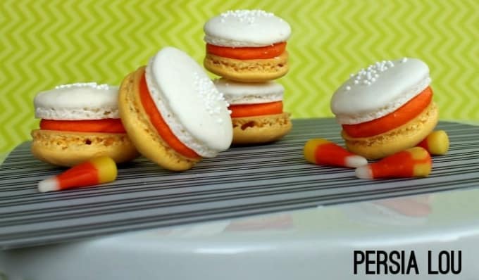 candy corn macarons