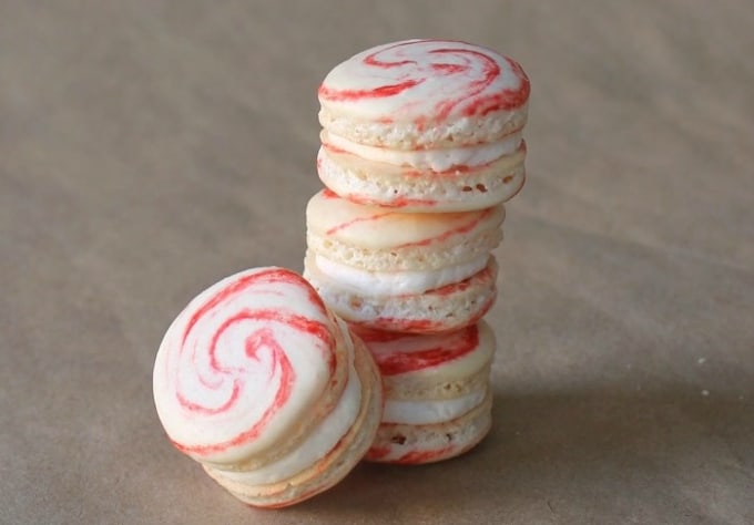 peppermint french macarons