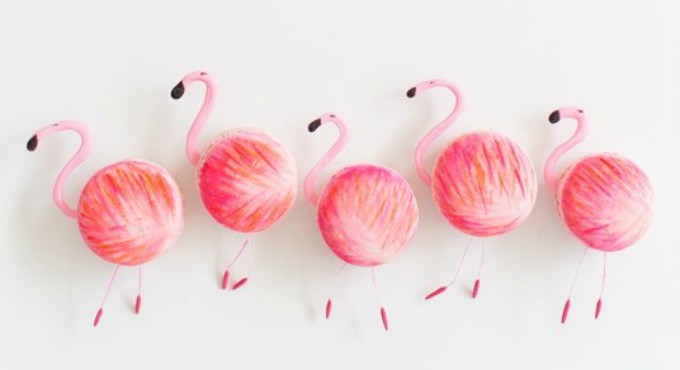flamingo macarons
