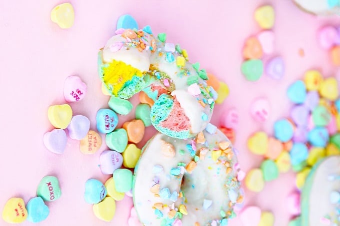 DIY conversation heart donuts