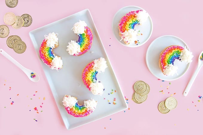 st. patricks day rainbow donuts