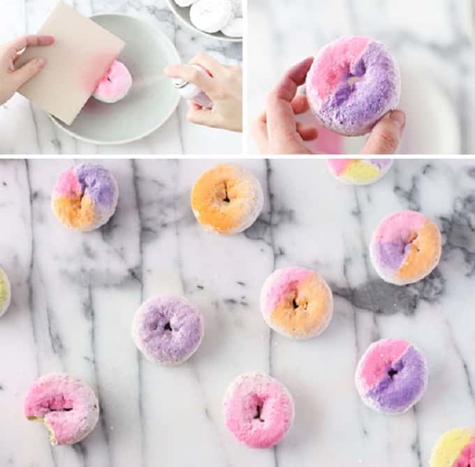 powdered ombre donuts