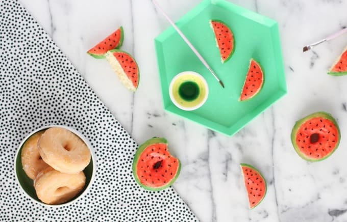 watermelon glazed donuts