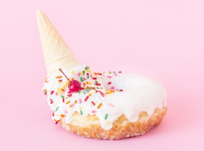 melted ice cream cone donuts