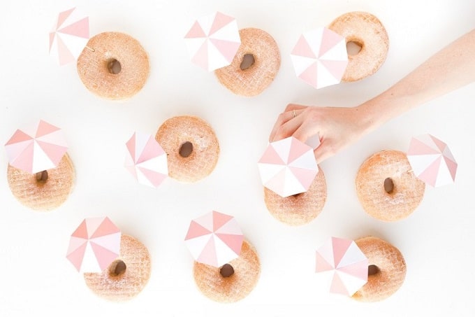 pink umbrella donut