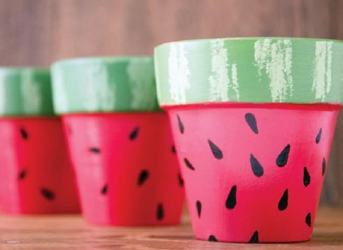 DIY Watermelon Plant Pots