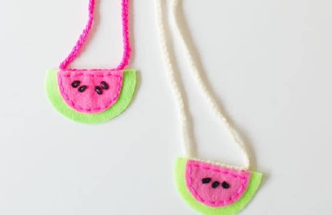 Watermelon Felt Necklaces