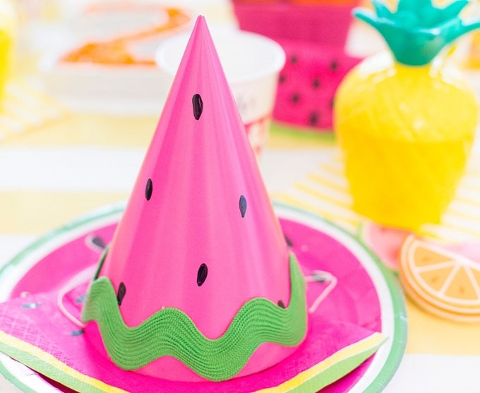 Watermelon Birthday Hats