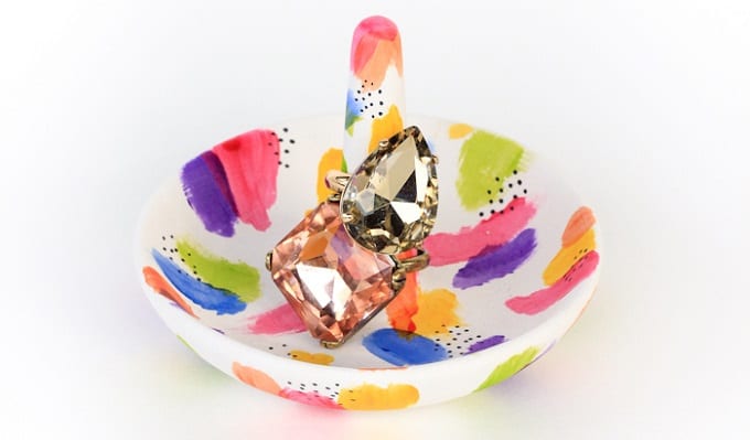 Abstract Painted Ring Holder