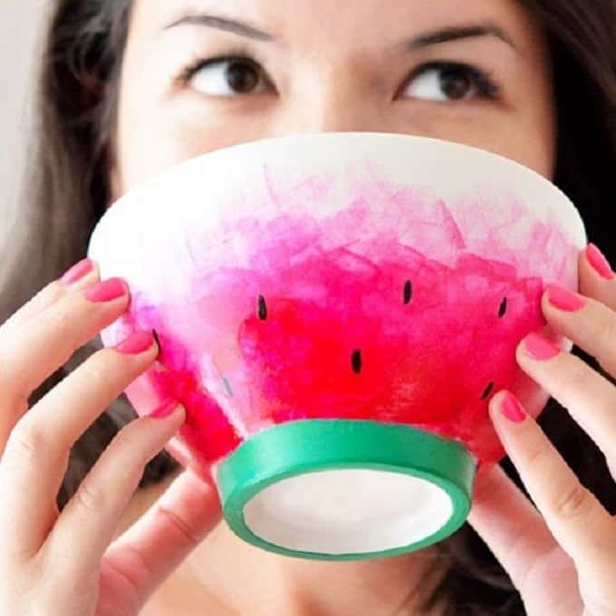 Watercolor Watermelon Tea Cup