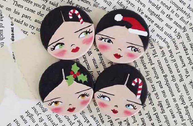 Christmas inspired magnets