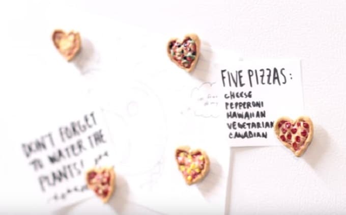 pizza heart magnets