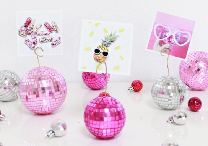 mini disco ball photo holders