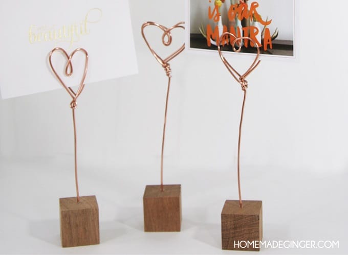 copper wire photo holders