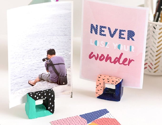 square DIY photo holders