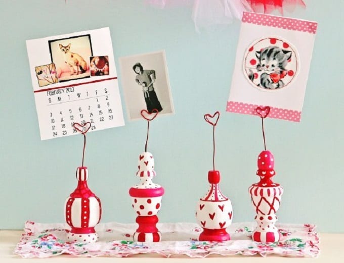 DIY finial photo holders