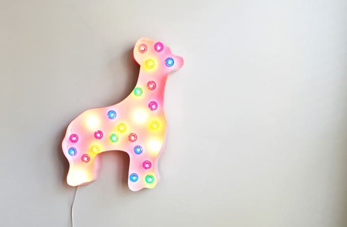 circus animal cookie marquee light
