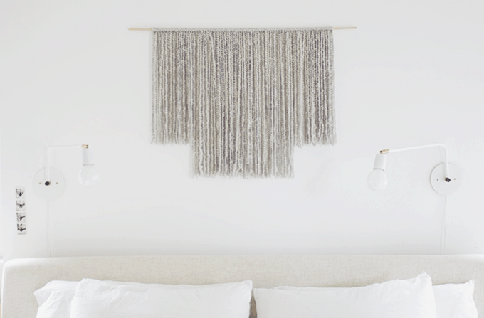 DIY yarn wall hangings