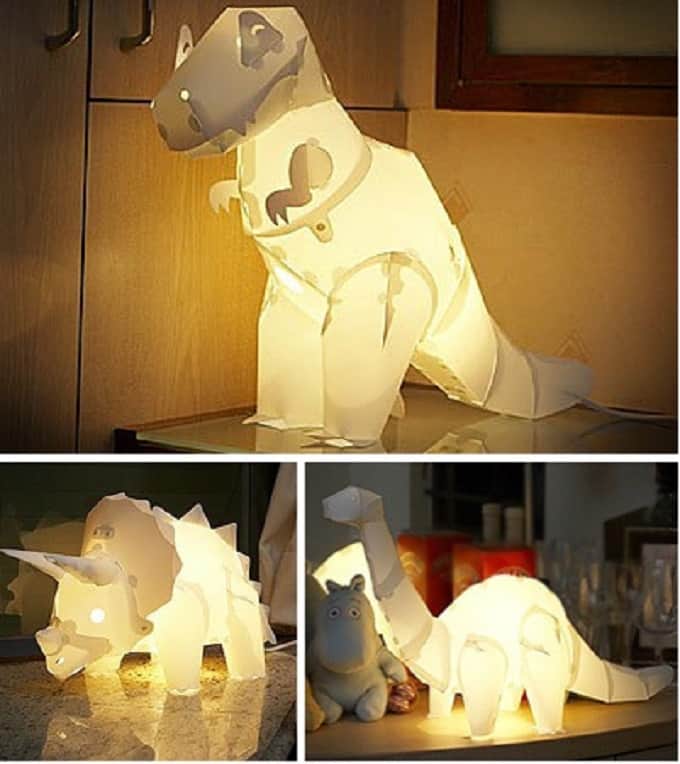paper dinosaur lamps