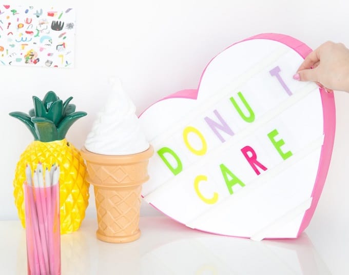 heart-shaped lightbox